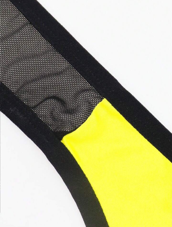 Men's Two - Tone Mesh Thong Underwear